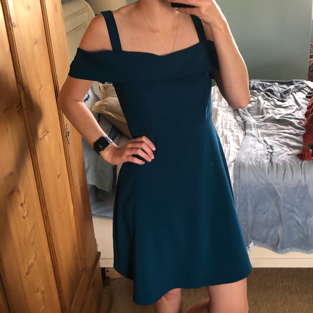 Teal mini dress